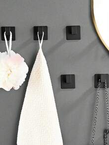 1pc/3pcs Bathroom Adhesive Towel Hooks, Wall Mounted Robe Hanger, No Drilling Required - Multicolor - View 6