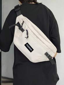 【热门穿搭】2026春夏新款男士大容量帆布胸包，流行斜挎包，嘻哈时尚，日系穿搭，腰包，学生单肩包，骑行包，滑板包，包包 - A - 查看 8