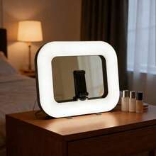 Luz de anillo selfie portátil recargable, estabilizador de video para teléfono, batería incorporada, 3 modos de temperatura de color, adecuado para fotografía panorámica de 360°, clip ajustable, expansión de múltiples interfaces - 1 pieza - Ver 10