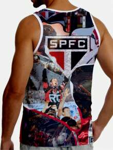 Sleeveless Polyester Tank Top São Paulo Fan - Multicolor - View 2