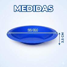 Set Of 10 Round Plastic Deep Plates For Meals - Azul - Ver 4