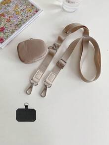 拉链手机挂绳，时尚女士斜挎手机挂绳，带钱包的斜挎手机挂绳，新款拉链手机挂绳，可调节斜挎手机带 - 耐用涤纶材质，休闲风格，手机袋，女士礼物 - 彩色 - 查看 18