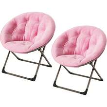 Folding Chairs - Pink + Golden Legs + Long Fur - View 8