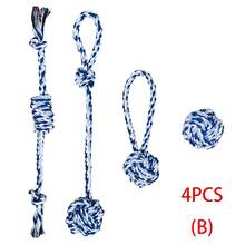 1pc Pet Dog Tug Of War Toy, Chew Rope Knot Ball Interactive Toy - Dark Blue - View 13