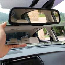 Automotive Wide-Angle Mirrors, Anti-Glare HD Field Of View Increase Your Driving Safety & Visibility - Universal Car Rearview Mirror Auxiliary Mirror With Glass & Wide-Angle View Clip-On Design,Easy To Install - Black - 查看 3