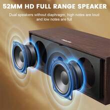 PHILIPS SPA3700 复古木质有线蓝牙音箱，HiFi 音质，时尚小巧，适用于台式电脑和家庭使用，经典简约设计。 - 查看 5