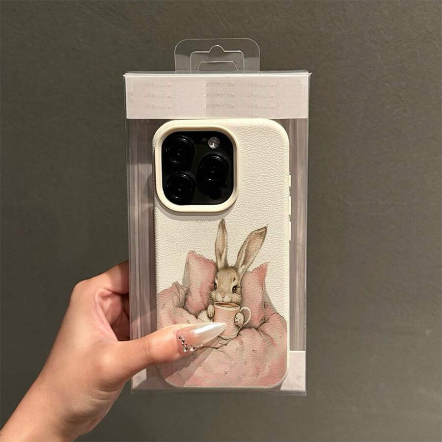 Funda para teléfono: Funda con diseño de conejito de buenas noches en TPU, adecuada para 16 Pro/14/16 Plus/15/13 Pro/12/11, funda protectora a prueba de caídas para negocios, diseño elegante, funda premium, funda linda, Pascua. - 1 pieza - Ver 1