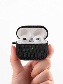 1 pieza Estuche negro de negocios anti-caída y anti-pérdida para auriculares, compatible con auriculares Apple - Negro - Ver 3