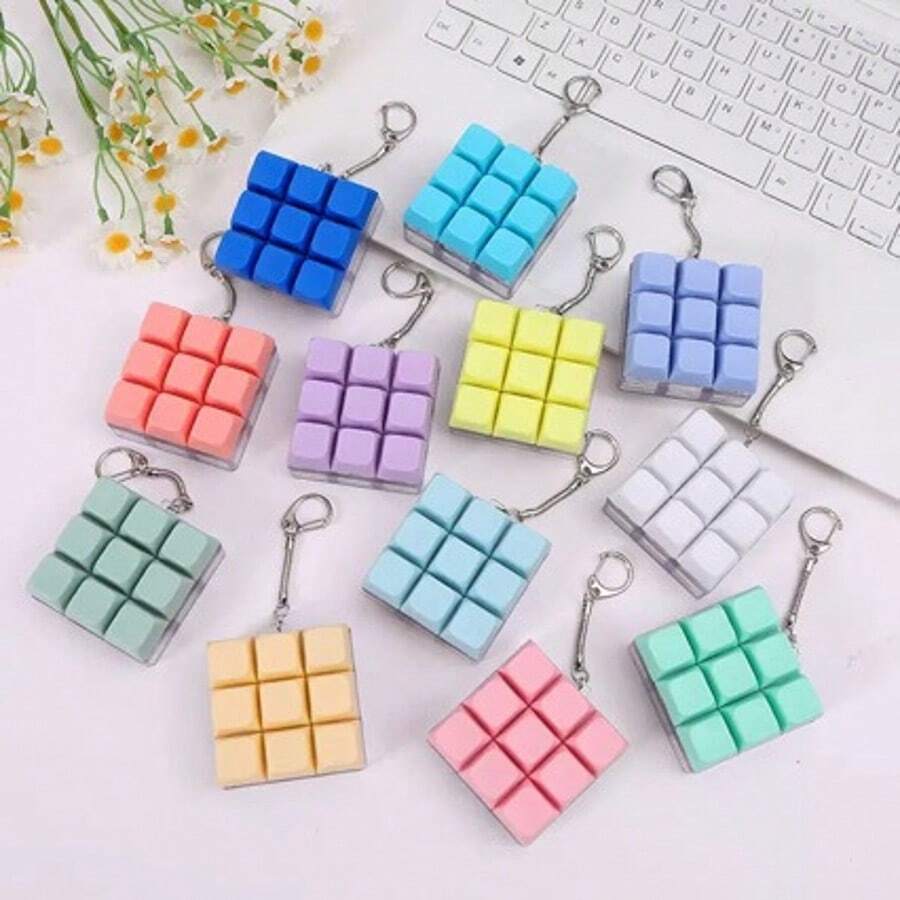 Llavero juguete de dedos anti-estrés, probador de teclas de teclado mecánico, accesorio de escritorio, colgante de teléfono, juguete creativo, juguete de descompresión, juguete pop fidget - Multicolor - Ver 1