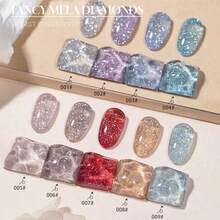 MIANEL 12ml 春季闪亮水钻亮片指甲油 2026 新款亮透明指甲油，适合春冬季美甲，专业美甲沙龙使用，UV凝胶美甲，红白美甲，情人节美甲 - 彩色 - 查看 20