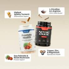 Nitric Oxide Booster 90ct + Prostate Health Bundle - Natural Supplement Capsules - Support Blood Circulation & Prostate Health - Set - View 5