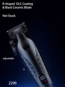 Kemei Tondeuse à cheveux professionnelle pour hommes, machine de coupe de cheveux électrique 2290 pour usage en salon, tondeuse à cheveux électrique 2293, lame en céramique noire de type T en métal pour sculpter, set de toilettage pour hommes, cadeau pour l'anniversaire des hommes, cadeau pour le père - Voir 6