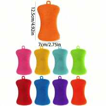 1个随机洗碗刷，多用途清洁刷，洗碗刷，家用厨房锅具清洁刷，洗碗海绵，清洁布 - 多色 - 查看 7