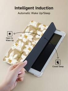 Ayotu 1pc Brown Lily Flower Tablet Case & Kindle E-Book Case Compatible With 10th Generation, 11/Air 4th/Air 7th/9.7 Inches, Compatible With Samsung Galaxy Tab A9 Plus, Kindle (11th Generation-2024 Release)(6 Inch), Kindle Paperwhite 12th Gen 2024, Great Holiday Gift, Stylish And Simple Pattern. - Multicolor - View 5