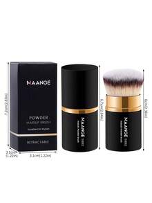 MAANGE 1支專業伸縮式化妝刷，腮紅刷、底妝刷、散粉刷，超柔軟合成纖維底妝刷，適用於液態底妝，卡布奇底妝刷，旅行必備，絕佳禮物 - 黑色 - 查看 8