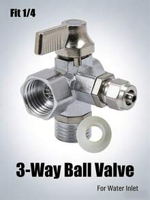 进水三通、双向通用接头、集成式进水三通球阀、集成式三通球阀开关、水龙头接头、净水器配件 - 彩色 - 查看 1