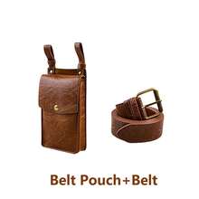 1/2pcs Medieval Waist Bag/Belt Pouch&Belt Set, PU Leather Purse Viking Belt Pouch, Fantasy Wizard Pirate Cosplay Costume, Medieval Role-Playing Accessory - Brown - View 8