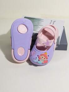 2026新款婴儿美人鱼和海星透气凉鞋，夏季防滑幼儿男女童卡通包头软底拖鞋 - 紫色 - 查看 8