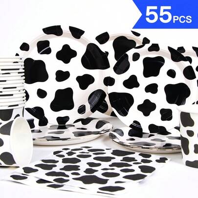 10 قطعة/مجموعة أدوات مائدة يمكن التخلص منها، تشمل الأطباق والمناديل والأكواب، مناسبة ل- 10 ضيوف، مثالية لعيد الميلاد والزفاف والحفلات والنزهات العائلية