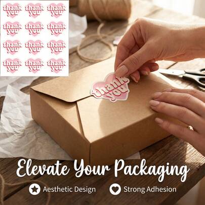 240 adet (1 yaprakta 12 adet, toplam 20 yaprak) Pembe Kalp Şeklinde "Teşekkür Ederim" Pişirme Paketi Sızdırmazlık Dekoratif Etiketleri, Tatiller, Partiler, Düğünler, Hediyeler İçin Uygundur