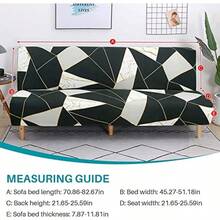 sofás y sofásFunda de futón estampada elástica para sofá cama Funda de sofá cama sin brazos Protector de muebles sin brazos con parte inferior elástica para muebles de sala de estar y dormitorio Geometría - 02 - Ver 3