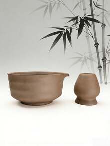 1件/2件/4件套日式窑烧渐变粉色抹茶碗、抹茶筅、抹茶勺、抹茶刷茶具套装 - 彩色 - 查看 6