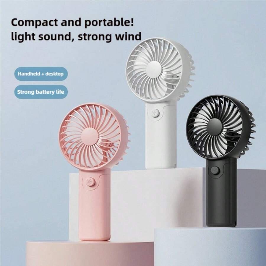 2026 New Portable Cartoon Cute Mini Handheld Rechargeable Fan, Compact Student Pocket Fan - Multiple Styles - View 1