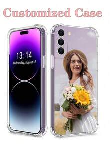 1pc Customized Transparent Anti-Drop Protective Phone Case, Personalized, Minimalist, Fashionable, Compatible With Iphone 16 15 14 13 12 11 Plus Pro Max Pro, Galaxy, Ideal As Mother's Day, Thanksgiving, Christmas, Wedding Anniversary, Father's Day, Birthday Gift For Family, Friends, Couples, Couples - Clear - View 10