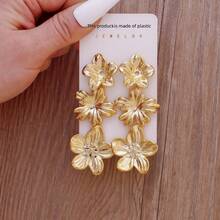 3-6 Pairs Minimalist Floral Pattern Bow Earrings Set, Multiple Delicate Flower Earrings, Suitable For Daily Wear And Party Outfits, High-Quality Gift For Friends And Family - Style 1 - View 2