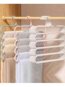 5pcs Multi-Functional Scarf Rack; 5-Tier Plastic Clothes & Pants Storage Rack; Non-Slip Scarf Holder; Scarf Organizer; Scarf Hanger - Multicolor - View 4