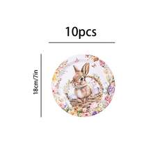 10pcs/20pcs/30pcs/60pcs Easter Party Tableware, 7-Inch And 9-Inch Easter Paper Plates, 9oz Paper Cups With Spring Floral And Pastel Patterns, Disposable Bunny Easter Plates And Cups, Happy Easter Spring Bunny Decorations - Type B - View 14