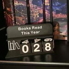 1个现代粉米色书籍阅读计数器 - 带有“今年阅读书籍”字样 - 追踪年度阅读进度 - 图书馆、办公室、家居装饰的完美之选 - 送给书虫、教师、作家的理想礼物 - 耐用塑料材质，阅读追踪器，现代设计，醒目数字，生日、情人节、圣诞节、感恩节和节日收藏的完美礼物，非常适合圣诞节和感恩节 - 彩色 - 查看 3