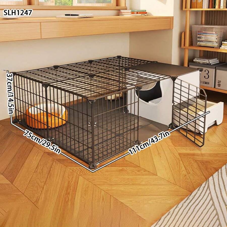 Cat Litter Box With Drawer, Large Space Indoor Pet Cage, Kitten Villa