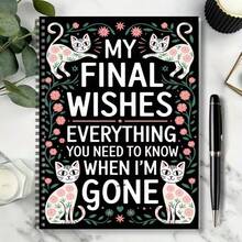 A Life-Ending Planner Notebook - A Guided Workbook Named 'My Last Wishes' For Will Preparation And Funeral Arrangements - With Mixed Color Floral Design, Including Patterns, Made Of Paper Material. - 1pcs - View 3
