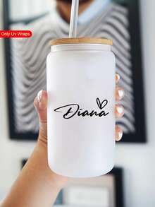 12pcs Of Customized Personalized Names With Heart Patterns, Personalized Logos/Photos, And Durable, Suitable For Mother's Day, Glass Cups, Bottles, Phone Cases, Headphones, Water Bottles, Notebooks, Windows, Etc - Multicolor - View 3