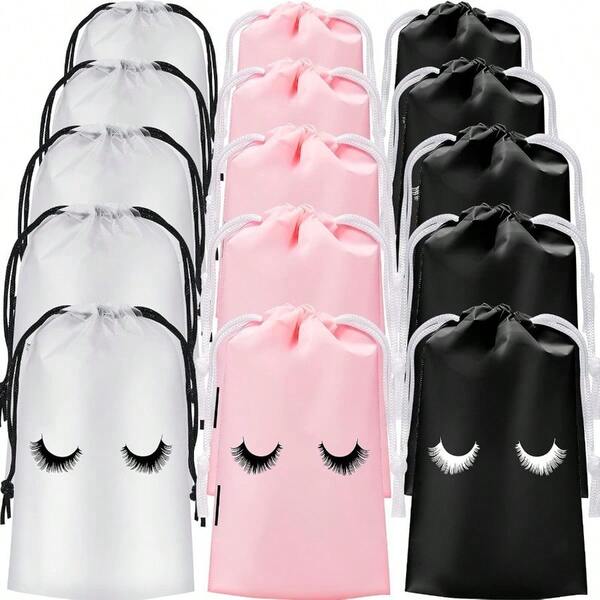 10/20/50pcs Reusable Luxury Eyelash Care Bags - Drawstring Makeup Pouch, Travel Size, Waterproof, Cosmetic Storage Bag, Women Toiletry Bag - Perfect For Storing Makeup And Accessories