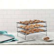 1/3 Tier Cooling Rack, Suitable For Cookies, Cakes Etc. - Can Cool Batches Of Cookies, Cake Layers Or Finger Foods, Black - Black - View 12