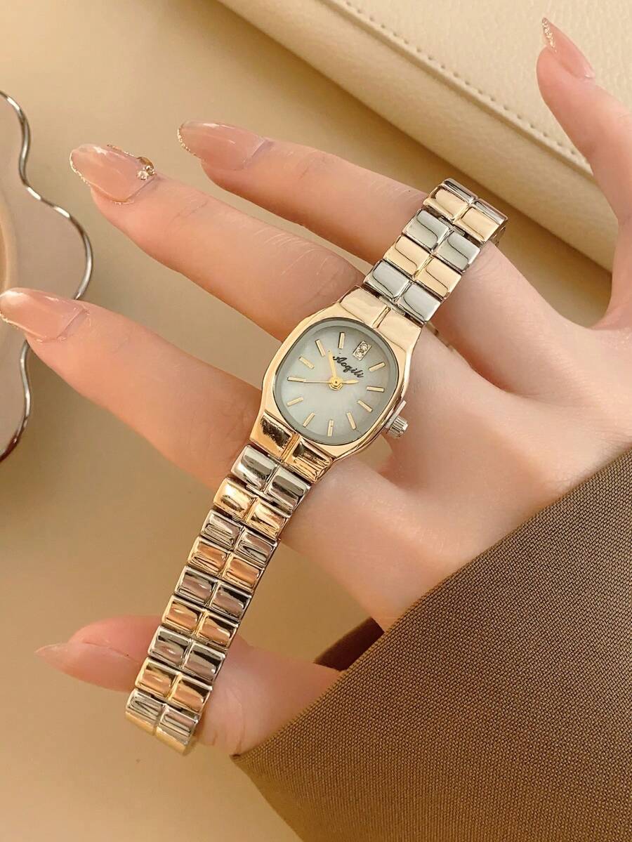 1pc Women's Gold Square Quartz Watch With Roman Numeral Dial, Suitable For Daily Wear, Birthday, Graduation Gift, Party - Vàng - Xem 1