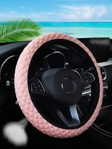 MEIKAXIU Bọc vô lăng bằng vải mềm, thoáng khí và thấm hút mồ hôi, phù hợp với xe có kích thước từ 14,5 đến 15 inch. - Đá viên - Xem 1