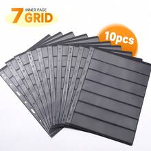 10pcs Double-Sided 9-Slot Stamp Collection Pages, Divided Format Stamp Album Refill Sheets, Transparent Protective Stamp Holders, Reusable For Stamp Collection And Display - A - View 17