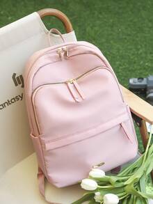 Waterproof Large Capacity Backpack, Fashionable & Versatile - Pink - View 3