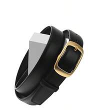 女士休闲商务时尚百搭腰带，适合日常搭配牛仔裤和休闲裤 - 黑色 - 查看 3