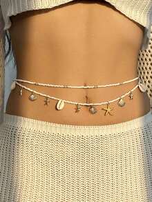 Beach Vacation Style Imitation Zhenhai Star Scallop Mother-Of-Pearl Chain Belt - Waist Chain - View 7