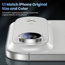 1pc Of Metal Tempered Glass Lens Shield, Complete Coverage, Back Camera Protective Film, High Definition For Iphone Air /17 Pro/17 Pro Max - Multicolor - View 3