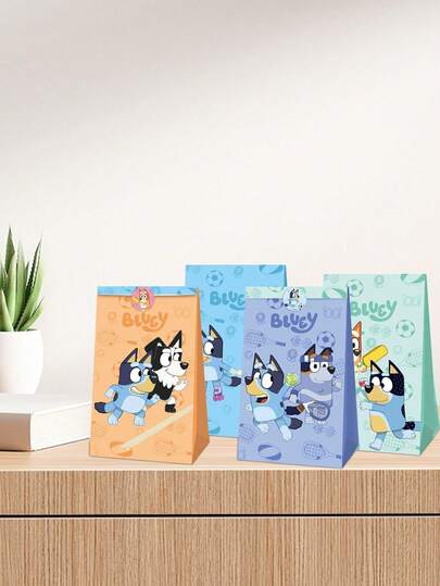 Candy Paper Bag Holiday Birthday Theme Party Anime Popcorn Flat Packaging Bag Party Gift Candy Hand-Held Cowhide Paper Bag Decoration Popcorn Paper Bag