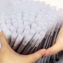 6-20支装塑料笔记本简约圆珠笔，黑色、红色、蓝色可选，带替换笔芯，笔尖粗细0.5毫米，适用于办公室、学校、商务、学生文具、返校季等场合。 - 磨砂筆 - 查看 4