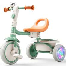 Besrey Colorful Lighting Toddler Tricycle For Ages 18 Months To 5 Years, Toddler Bike With Bell, Kids Tricycle, Gift For 2-5 Year Olds, Toy For Boys And Girls, Tricycle For Toddlers - Green - View 11