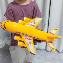 Large Inertial Simulation Airplane Model, Light Passenger Plane Toy Car, Indoor Activity Game Toy, Birthday Party Gift, Holiday Gift - Yellow - View 3