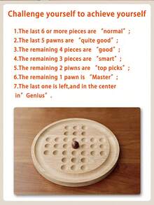 孔明象棋——一款单人策略游戏，棋子独立，便于训练。独立单人象棋孔明象棋木制玩具，经典独立菱形象棋，单人棋盘游戏，逻辑思维训练，休闲玩具，带收纳功能 - 彩色 - 查看 9