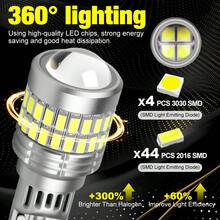 TOAUTO 2PCS T15 3030+3014 48chips W16W LED Backup Light Reserve Lamp Canbus Bulbs NO Error High Power LED Canbus W16W WHITE - T15 - View 2